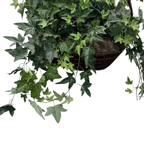 Set Of 2 Gold Leaf Collection Silk Artificial English Ivy Basket - Picture 6 of 11